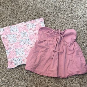 Hollister Mauve Pink Strapless Tie-Front Tube Top